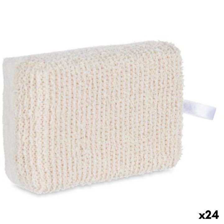 Esponja Corporal Blanco Beige 14 x 5 x 9 cm (24 Unidades)