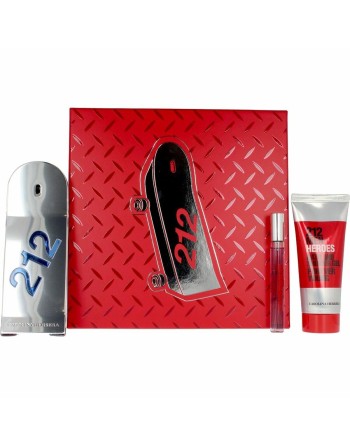 Set de Perfume Hombre Carolina Herrera 212 Men Heroes 3 Piezas
