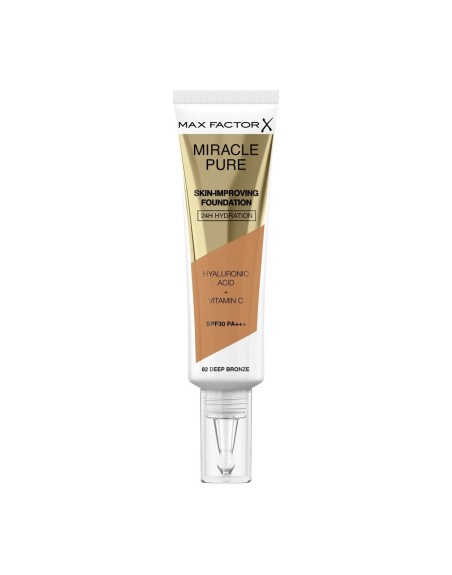 Cremet Make Up Foundation Max Factor Miracle Pure Nº 82 Deep bronze Spf 30 30 ml