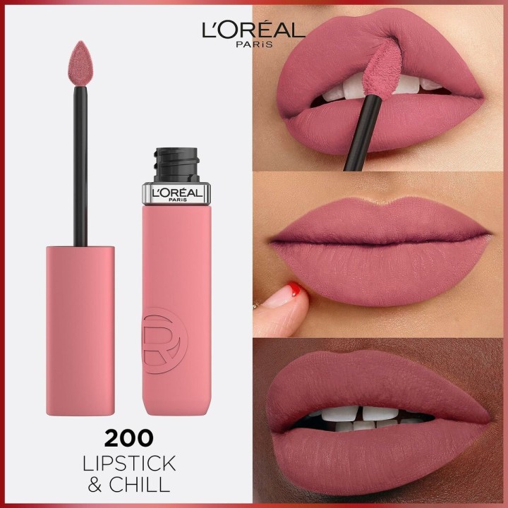 Flydende læbestift L'Oreal Make Up Infaillible Matte Resistance Lipstick & Chill Nº 200 (1 enheder)