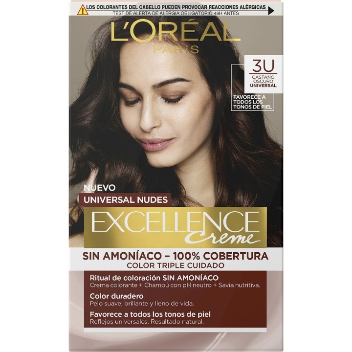 Permanent Farve L'Oreal Make Up Excellence Mørk Kastanje