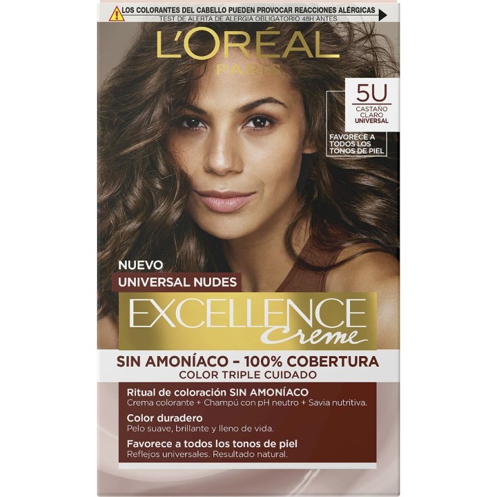 Tinte Permanente L'Oreal Make Up Excellence Castaño Claro