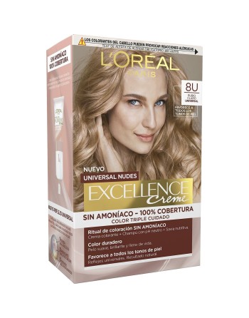 Dauerfärbung L'Oréal Paris Excellence Nº 8.0-rubio claro