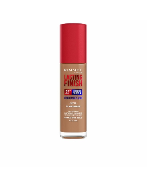 Flydende makeup foundation Rimmel London Lasting Finish Nº 400 Natural Beige Spf 20 30 ml