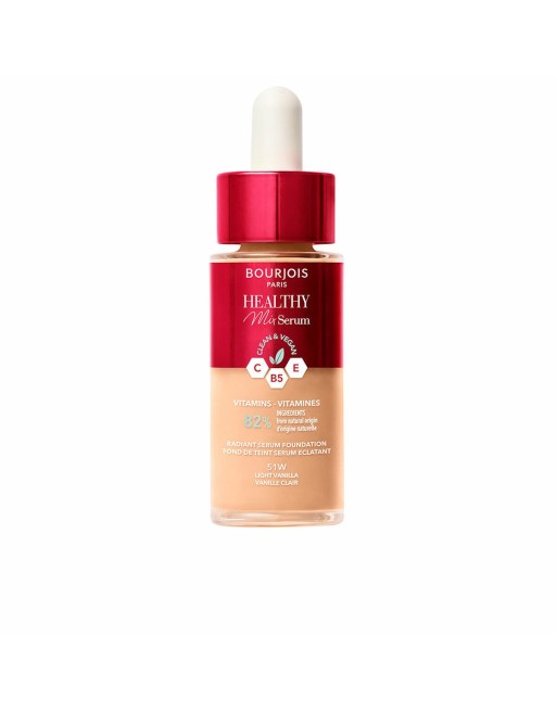 Base de Maquillaje Fluida Bourjois Healthy Mix Sérum Nº 51W Light vanilla 30 ml