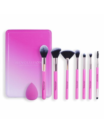 Set of Make-up Brushes Revolution Make Up The Brush Edit Pink 8 Pieces