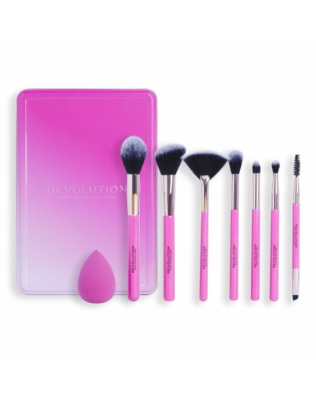 Set mit Schminkbürsten Revolution Make Up The Brush Edit Rosa 8 Stücke