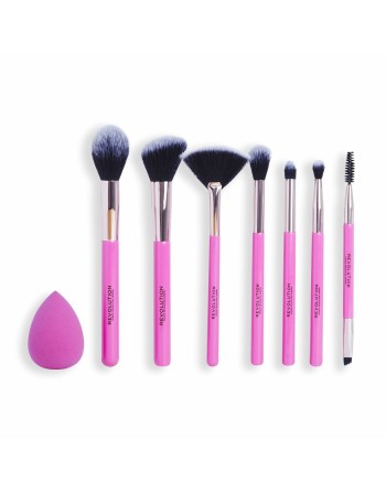 Set mit Schminkbürsten Revolution Make Up The Brush Edit Rosa 8 Stücke