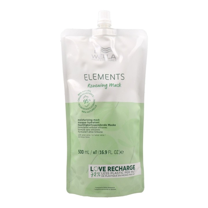 Hårmaske Wella Elements Fugtgivende Genopfyldning: 500 ml