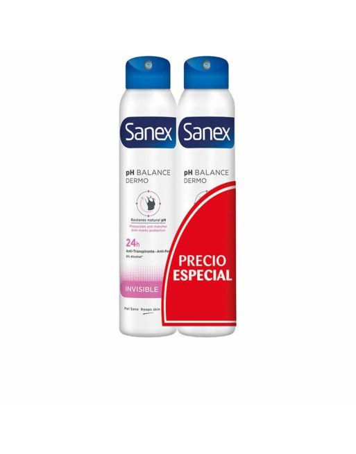 Spray déodorant Sanex Invisible 2 Unités 200 ml