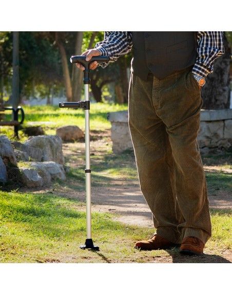 Extendable Walking Stick with LED, Alarm and Grabber Hannde InnovaGoods