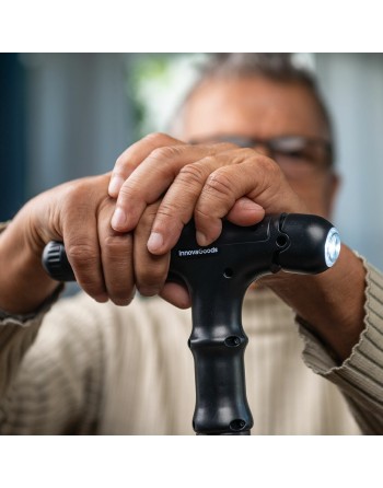 Extendable Walking Stick with LED, Alarm and Grabber Hannde InnovaGoods