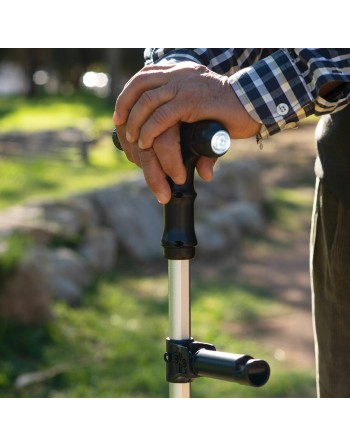 Extendable Walking Stick with LED, Alarm and Grabber Hannde InnovaGoods