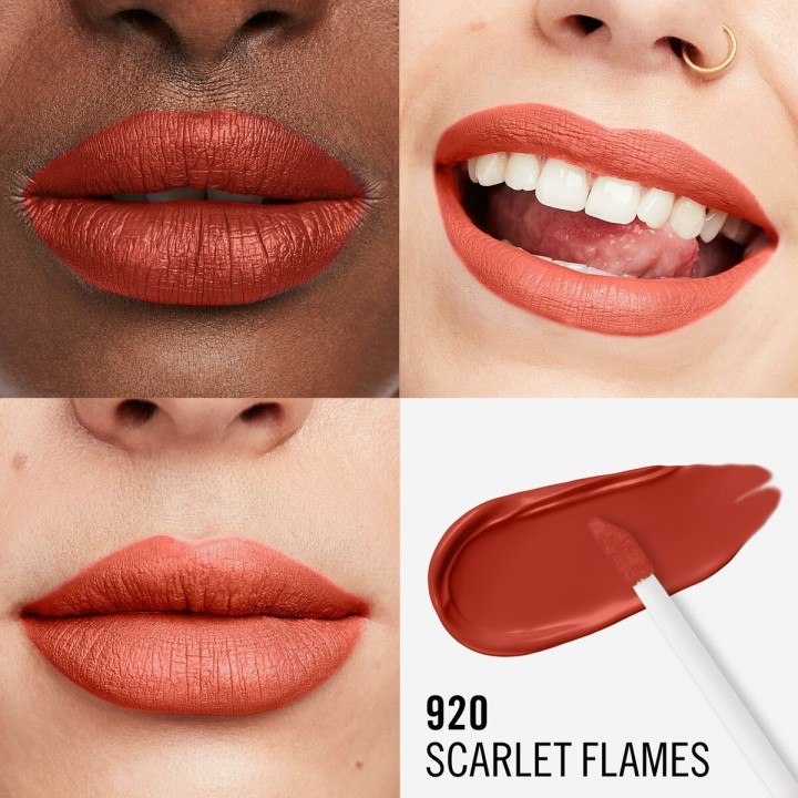 Flydende læbestift Rimmel London Lasting Mega Matte Nº 920 Scarlet Flames 7,4 ml