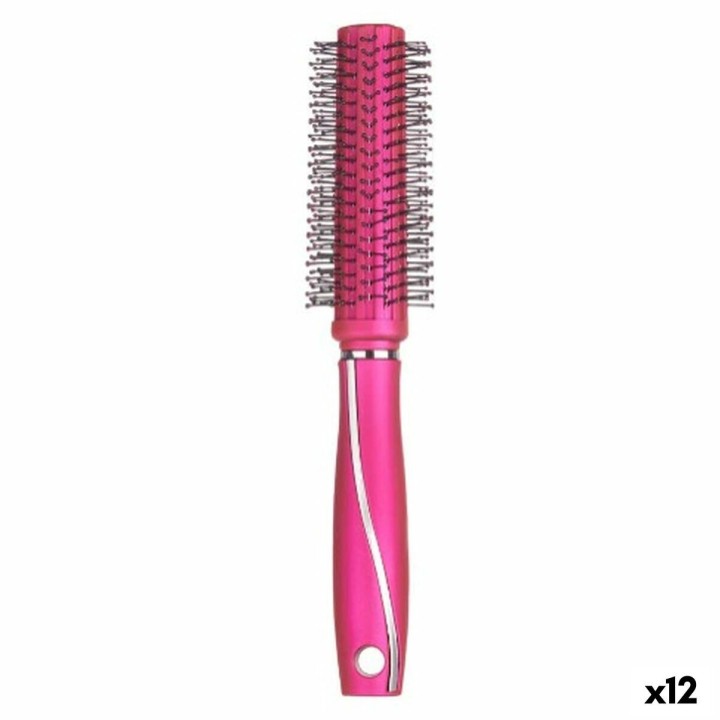 Rund Børste Fuchsia Silikone Plastik (12 enheder)