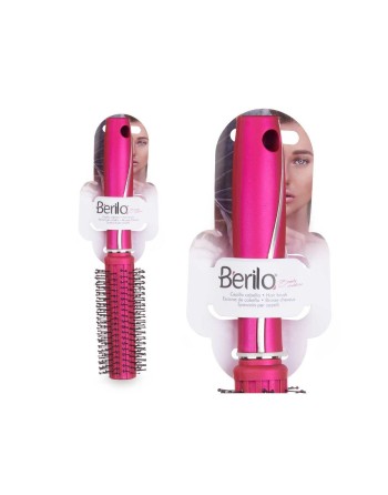 Cepillo Redondo Fucsia Silicona Plástico (12 Unidades)