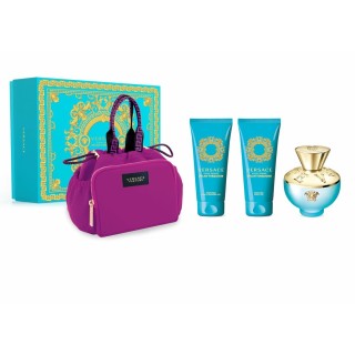 Set mit Damenparfüm Versace Pour Femme Dylan Turquoise EDT 4 Stücke