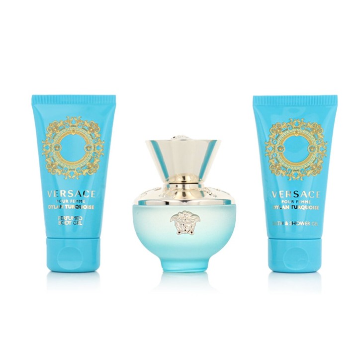 Set de Parfum Femme Versace EDT Dylan Turquoise 3 Pièces