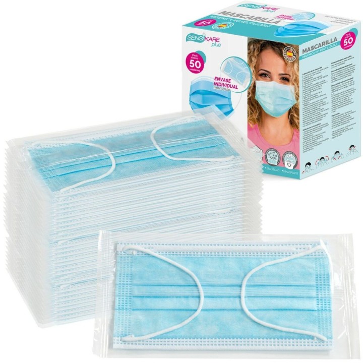 Box of hygienic masks SensiKare 50 Dele (12 enheder)