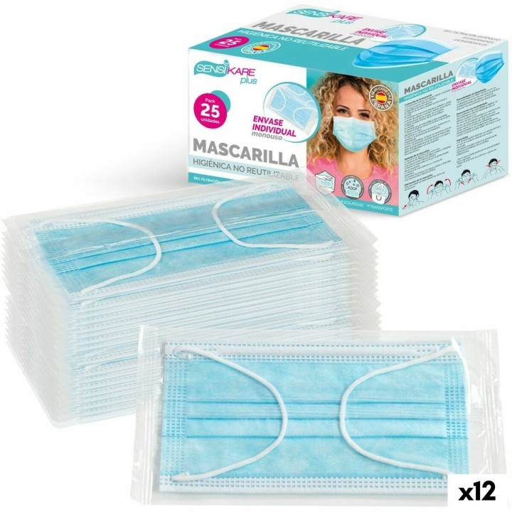 Scatola di maschere igieniche SensiKare 25 Pezzi (12 Unità)
