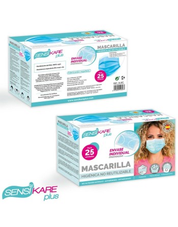 Caja de mascarillas higiénicas SensiKare 25 Piezas (12 Unidades)