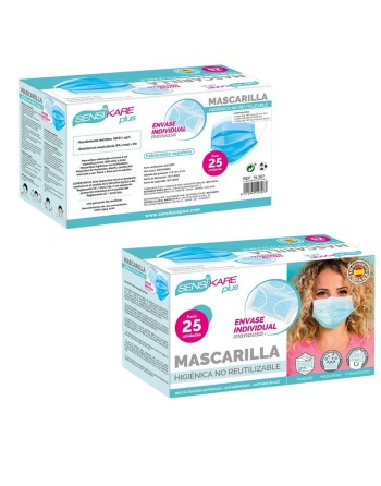 Box of hygienic masks SensiKare 25 Dele (12 enheder)
