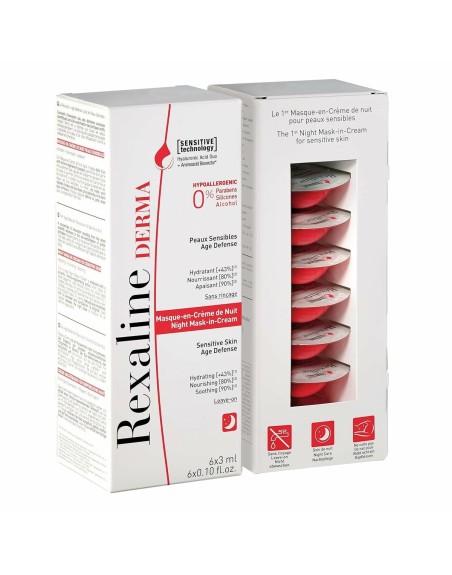 Maschera Idratante Notte Rexaline Derma 3 ml x 6 Pelle sensibile