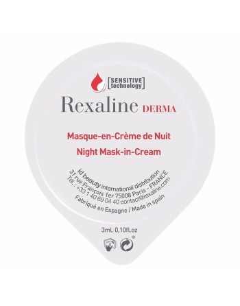Feuchtigkeitsspendende Nachtmaske Rexaline Derma 3 ml x 6 Empfindliche Haut