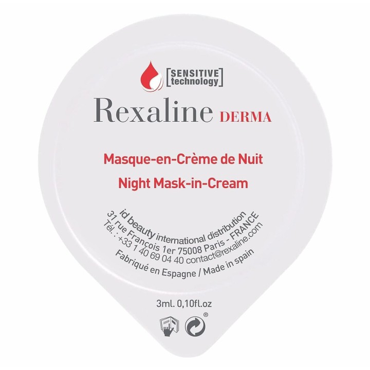 Nat Fugtighedsmaske Rexaline Derma 3 ml x 6 Følsom hud