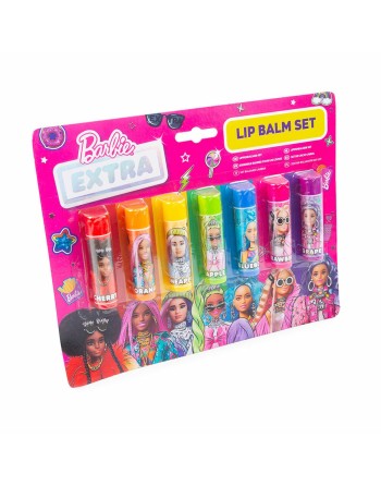 Bálsamo Labial con Color Barbie Infantil 7 Piezas
