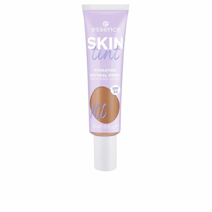 Fugtighedscreme med Farve Essence SKIN TINT Nº 100 Spf 30 30 ml