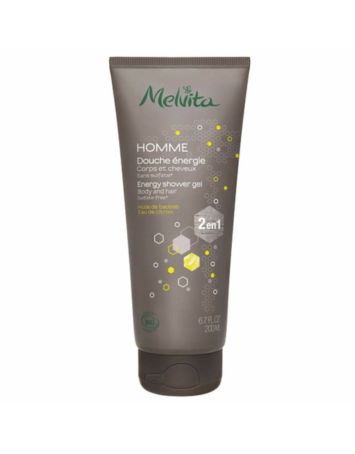 2-in-1 Gel et shampooing Melvita MELVITA HOMME 200 ml Énergisant