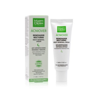 Natcreme Martiderm Acniover 40 ml Behandling mod ufuldkommenheder