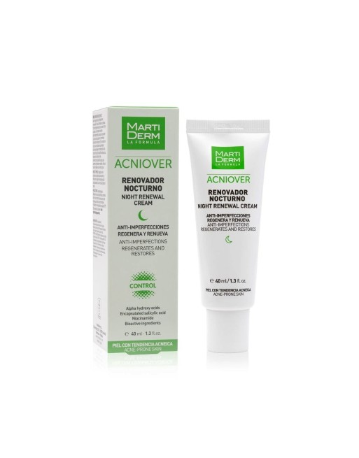 Natcreme Martiderm Acniover 40 ml Behandling mod ufuldkommenheder