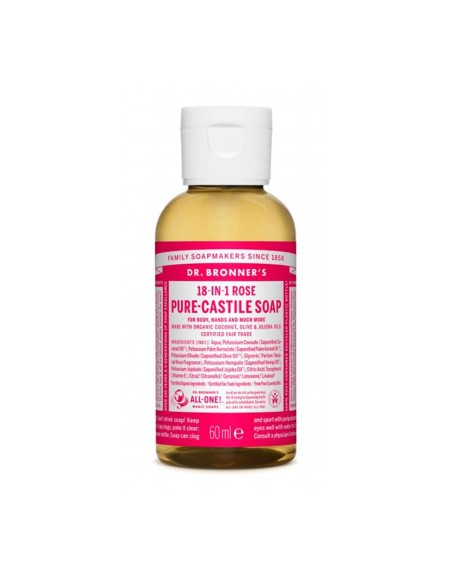 Flüssigseife Dr Bronner's 60 ml Rosen