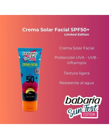 Écran solaire visage Babaria Sun Fest SPF 50+ 75 ml Édition limitée Crème
