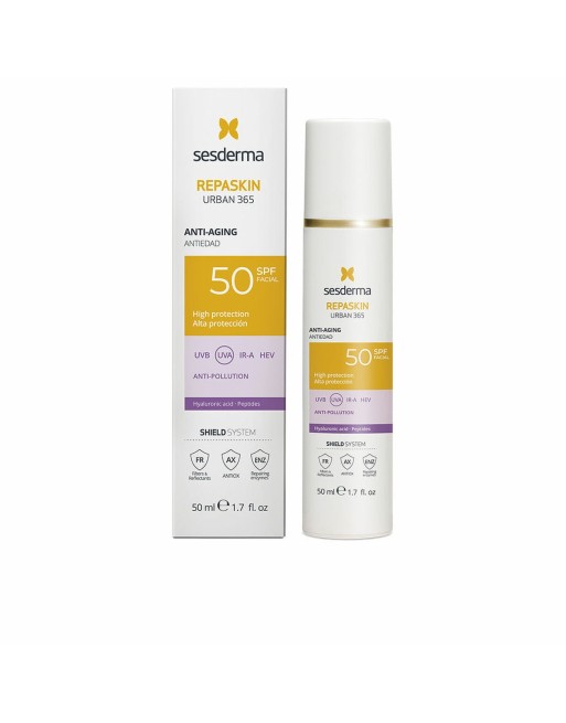 Solcreme til ansigtet Sesderma Repaskin Urban 365 Spf 50 50 ml Anti-Age Anti-forurening