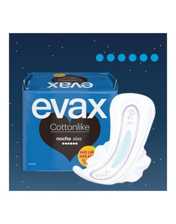 Assorbenti con Ali da Notte Evax COTTONLIKE (9 uds)