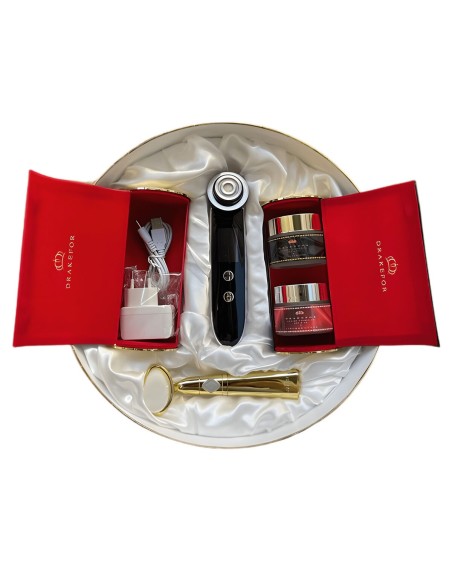 Facial Massager with Radiofrequency, Phototherapy and Electrostimulation Drakefor HACKER Black 3 Pieces