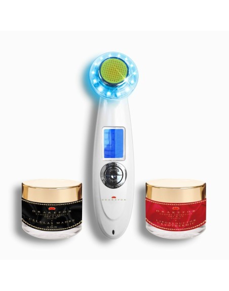 Gesichtsmassagegerät mit Radiofrequenz, Phototherapie und Elektrostimulation Drakefor 9902 Weiß 3 Stücke