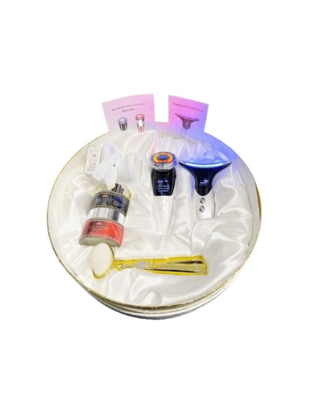 Massaggiatore Viso con Radiofrequenza, Fototerapia ed Elettrostimolazione Drakefor QLINIQ DUPLO 4 Pezzi