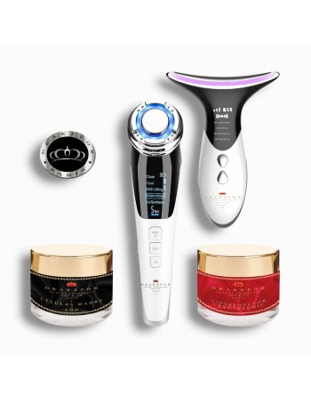 Gesichtsmassagegerät mit Radiofrequenz, Phototherapie und Elektrostimulation Drakefor QLINIQ DUPLO 4 Stücke