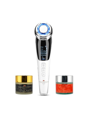 Facial Massager with Radiofrequency, Phototherapy and Electrostimulation Drakefor QLINIQ A White 3 Pieces