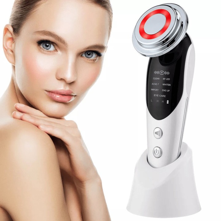 Ansigtsmassager med radiofrekvens, lysbehandling og elektrostimulering Drakefor QLINIQ A Hvid 3 Dele