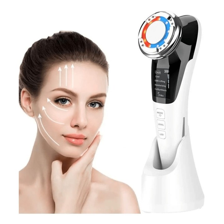 Massaggiatore Viso con Radiofrequenza, Fototerapia ed Elettrostimolazione Drakefor QLINIQ A Bianco 3 Pezzi