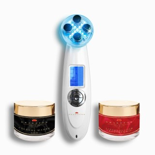 Masseur Facial avec Radiofréquence, Photothérapie et Électrostimulation Drakefor 9901 Blanc 3 Pièces