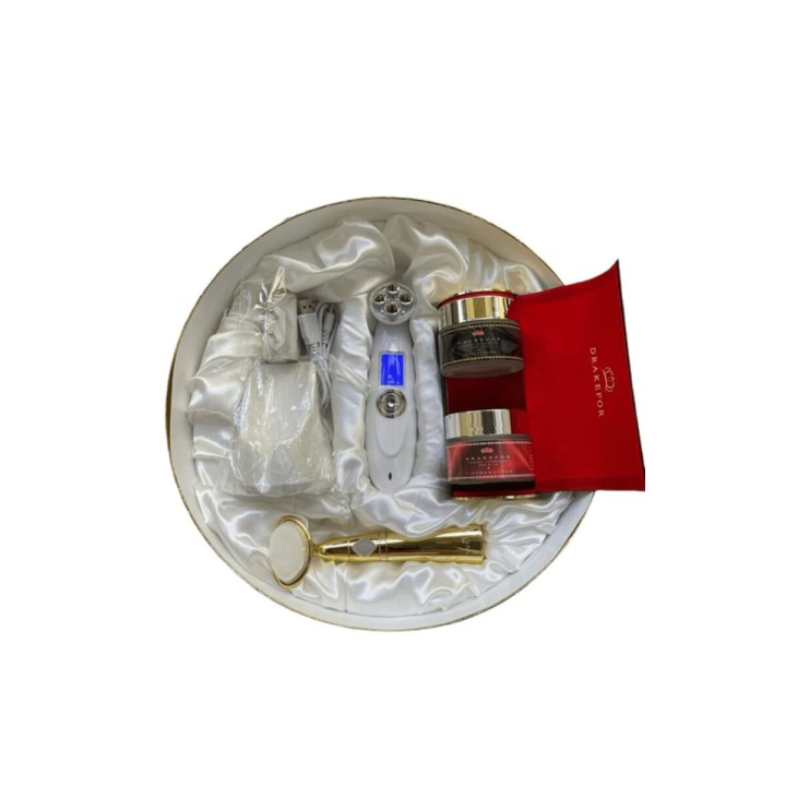 Masseur Facial avec Radiofréquence, Photothérapie et Électrostimulation Drakefor 9901 Blanc 3 Pièces