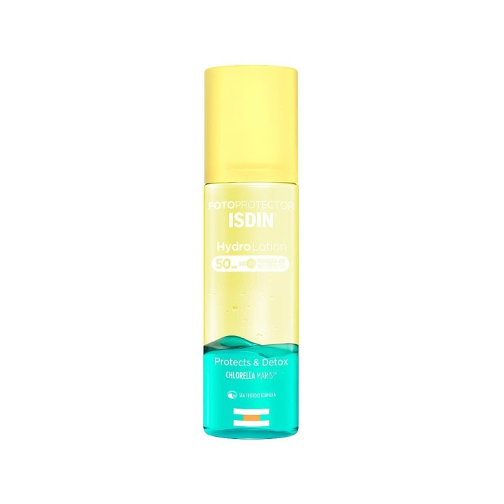 Solbeskyttelsee - lotion Isdin Spf 50 Flødefarvet 200 ml Bifasisk