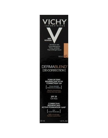 Base per Trucco Fluida Vichy Dermablend 3D Make-Up 45-gold Spf 15 30 ml (30 ml)