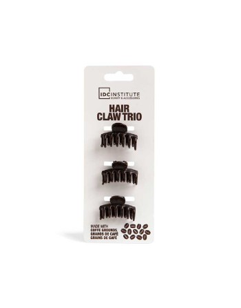 Pinze per Capelli IDC Institute ECO HAIR CLAW Marrone scuro 3 Pezzi 3 Unità